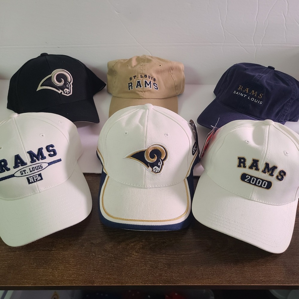 Vintage St Louis Rams NFL Hats Puma Strapback Adjustable Caps Lot of 6 Dad Gift